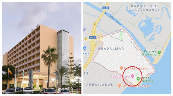 El hotel Sol Guadalmar y su ubicación en el mapa.