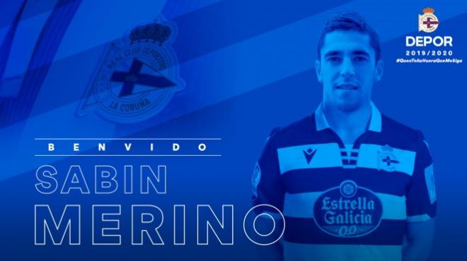 Sabin Merino, nuevo jugador del Deportivo (Foto: RCD).