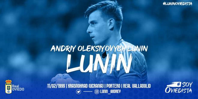 Lunin, nuevo jugador del Real Oviedo (Foto: ROV).