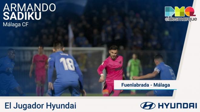 Sadiku, Jugador Hyundai del Fuenlabrada-Málaga.