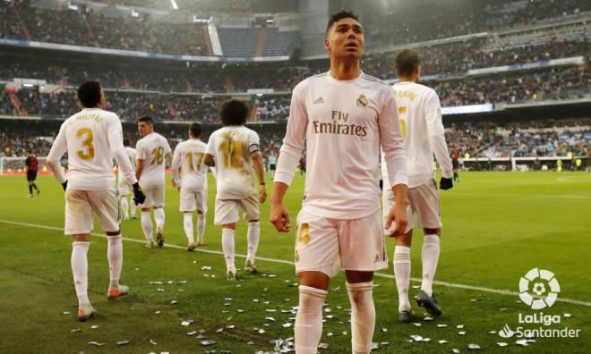 Casemiro, celebrando su tanto (Foto: LaLiga).