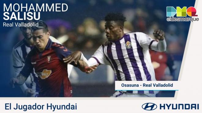 Salisu, jugador Hyundai del Osasuna-Real Valladolid.