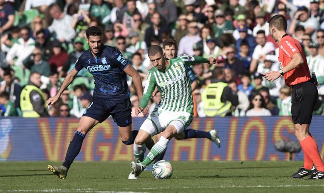 Guido Rodríguez, en su debut con el Betis (Foto: Real Sociedad).