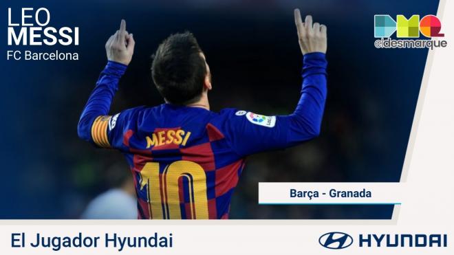 Leo Messi, jugador Hyundai del Barcelona-Granada.