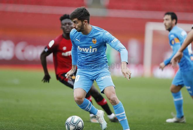 Ferran Torres en el Mallorca-Valencia (Foto: Lázaro de la Peña / VCF)