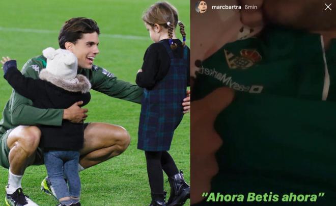 Marc Bartra sube un vídeo a Instagram de su hija Abril cantando el himno del Betis.