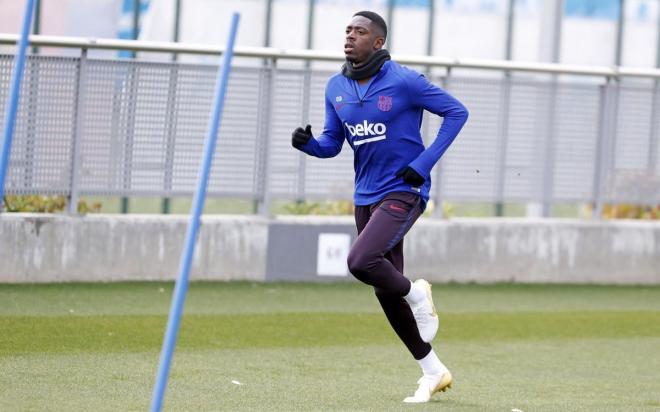 Ousmane Dembélé, en el entrenamiento (Foto: FC Barcelona).