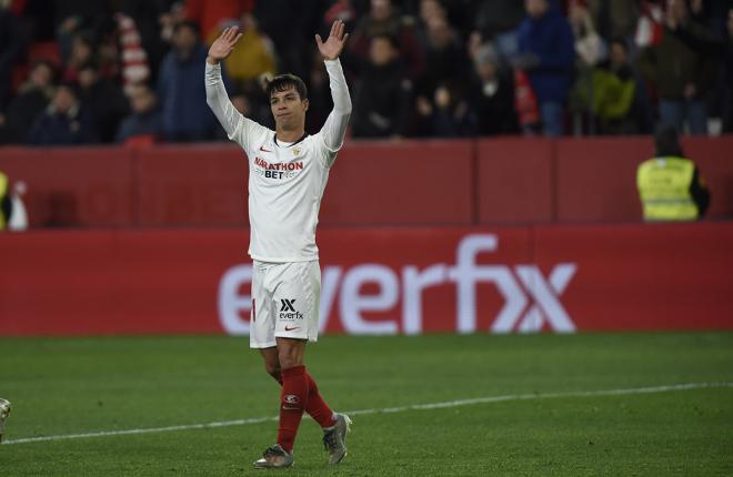 Óliver Torres celebra su gol al Levante (Foto: Kiko Hurtado).