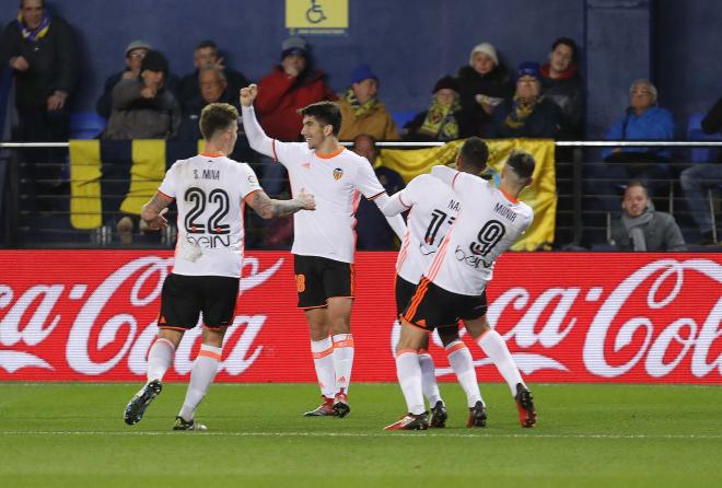Soler celebra su primer gol en La Cerámica.