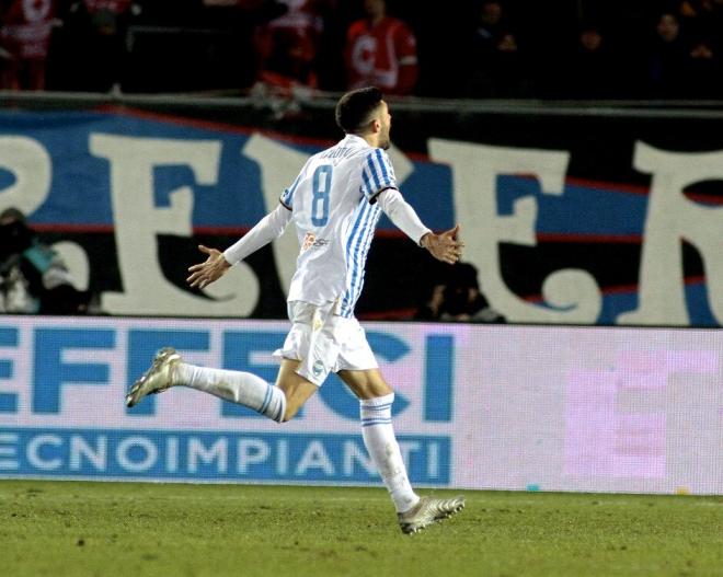 Valoti celebra su gol contra el Atalanta (Foto: SPAL).