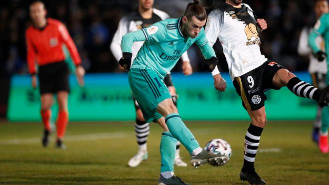Bale anotando el gol ante Unionistas (Foto: RMCF).