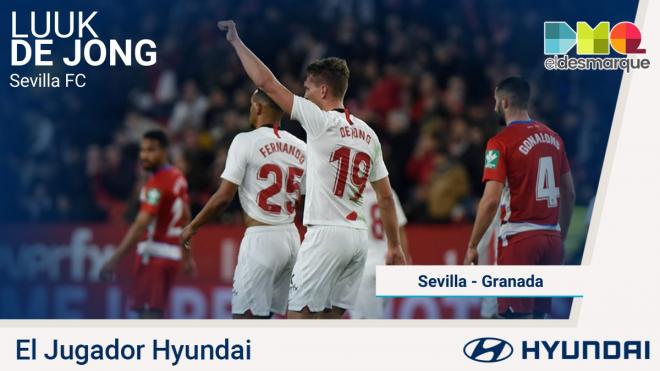 Luuk De Jong, jugador Hyundai del Sevilla-Granada.