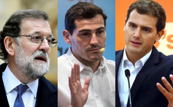Mariano Rajoy, Iker Casillas y Albert Rivera (Fotos: EFE):