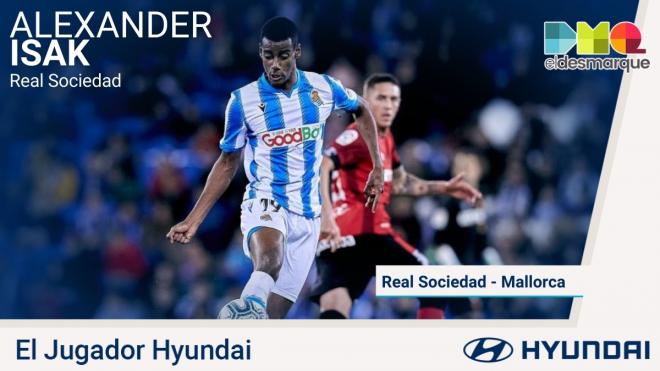 Alexander Isak, jugador Hyundai del Real Sociedad-Mallorca.