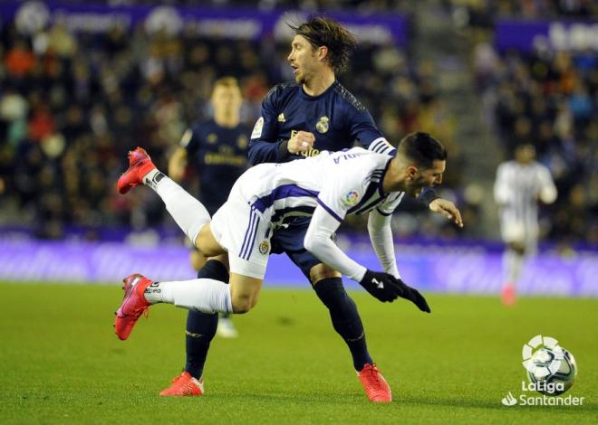 Falta de Ramos a Guardiola durante el Pucela-Real Madrid (Foto: LaLiga).