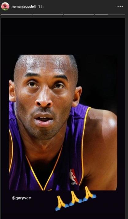 El pesar de Gudelj por el fallecimiento de Kobe Bryant.