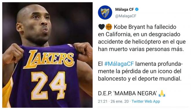 Kobe Bryant y el tuit del Málaga.