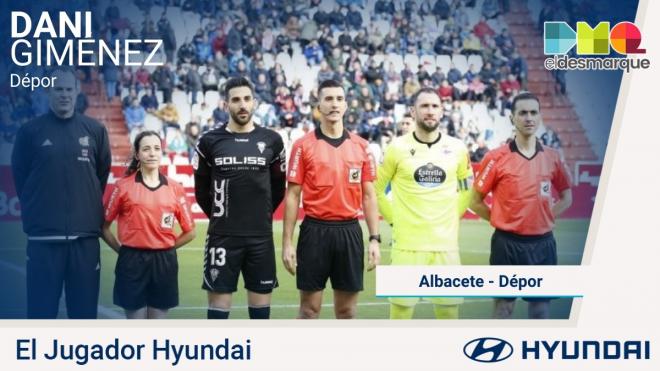 Dani Giménez, Jugador Hyundai del Albacete-Dépor.