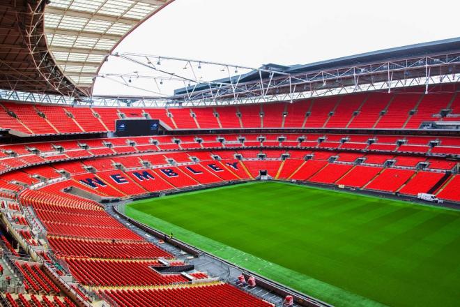 Estadio de Wembley, donde juegan este martes España e Italia una de las semifinales de la Eurocopa.