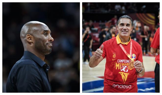 Kobe Bryant y Sergio Scariolo, en el Wukesong Arena (Foto: FIBA).
