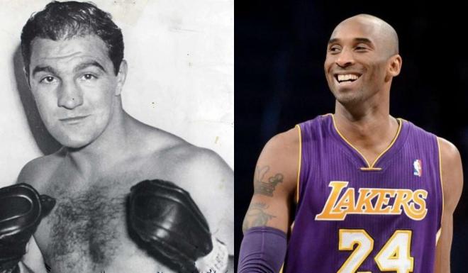 Rocky Marciano y Kobe Bryant, ambos fallecidos en accidentes aéreos.