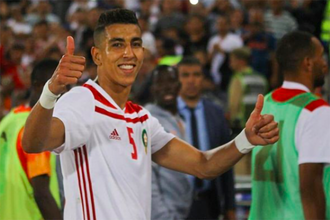 El Yamiq, con la selección marroquí.