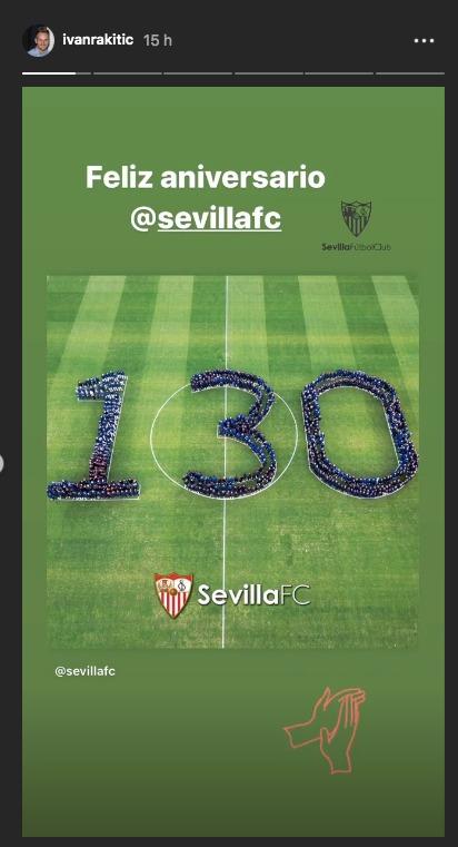Rakitic felicita el aniversario al Sevilla.