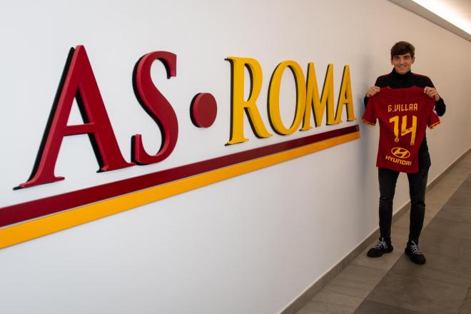 Gonzalo Villar, tras confirmarse su fichaje por la Roma (Foto: AS Roma).