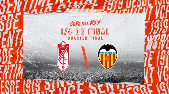 Cartel del Granada - Valencia de cuartos de final de Copa del Rey.