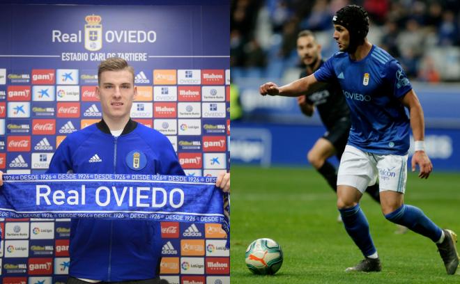 Luismi y Lunin, dos de los nuevos jugadores del Real Oviedo.