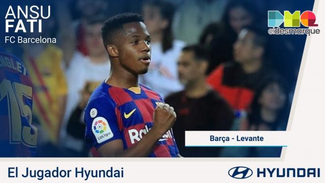 Ansu Fati, jugador Hyundai del Barcelona-Levante.