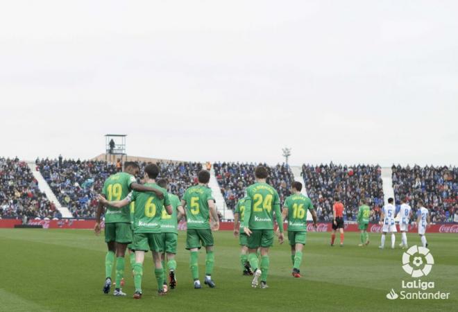 Los jugadores de la Real celebran el gol de Isak ante el Leganés (Foto: LaLiga).