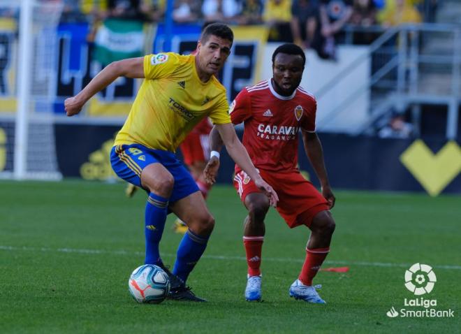 Garrido, durante un lance del partido en Carranza (Foto: LaLiga).