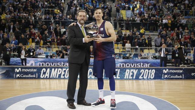 Heurtel, recibiendo el MVP de la Copa del Rey de 2019 (Foto: ACB).