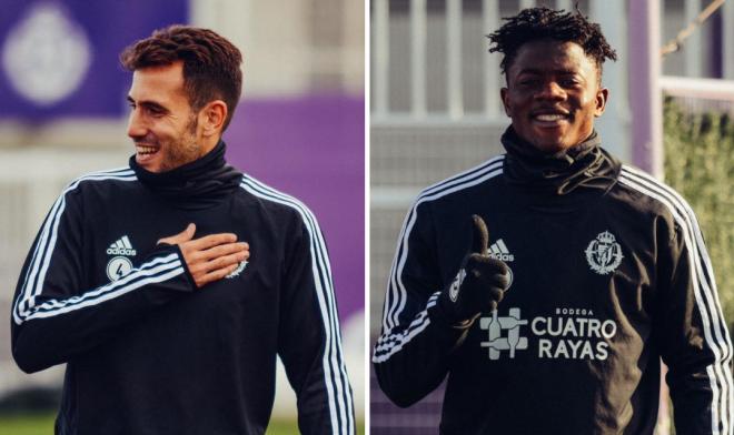 Kiko Olivas y Mohammed Salisu, en diferentes entrenamientos de esta temporada (Foto: LaLIga).