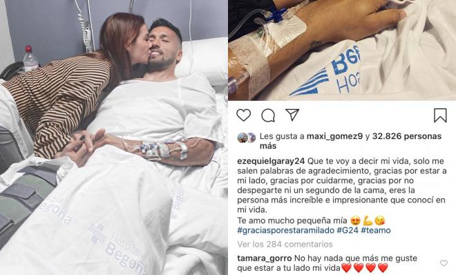 Garay y Tamara Gorro tras la operación en Gijón