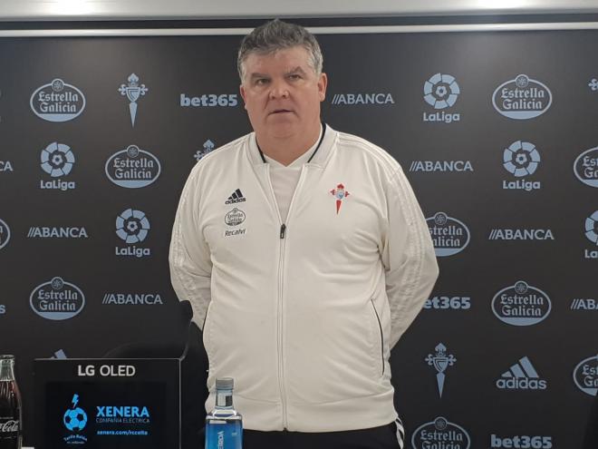 Onésimo Sánchez, en su presentación como técnico del Celta B.