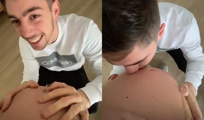 Fede Valverde besa la barriguita de embarazada de su pareja, Mina Bonino (Fotos;: Instagram).