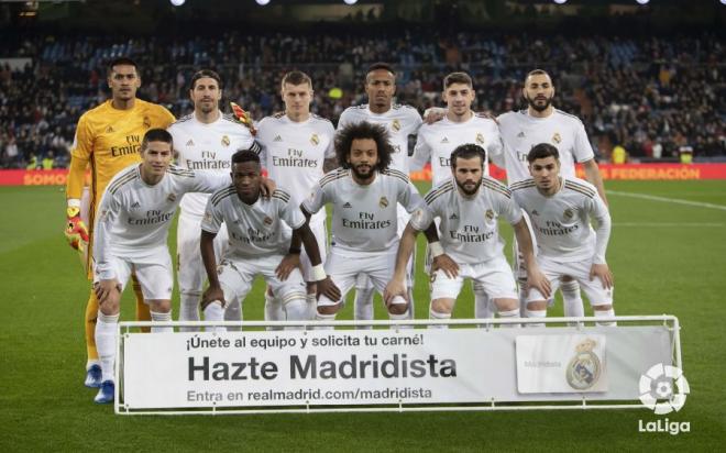 El once titular del Real Madrid ante la Real Sociedad.