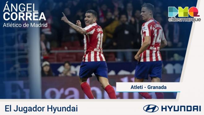 Correa, jugador Hyundai del Atlético de Madrid-Granada.
