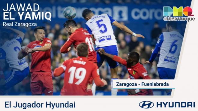 El Yamiq, jugador Hyundai del Zaragoza-Fuenlabrada.