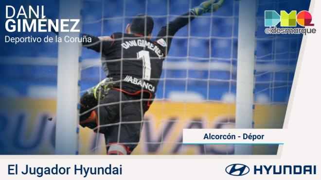 Dani Giménez, jugador Hyundai del Alcorcón-Dépor.