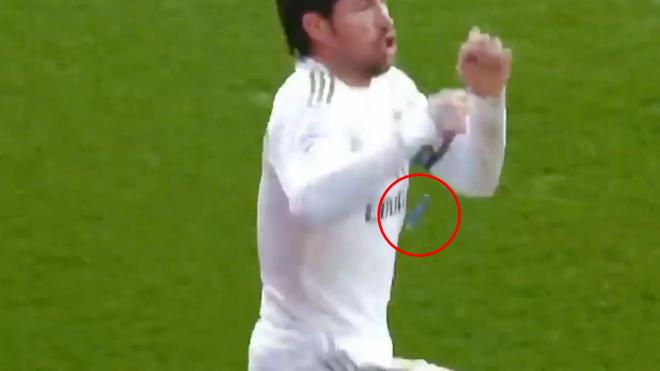 Captura de la celebración de Sergio Ramos (Foto: Twitter).