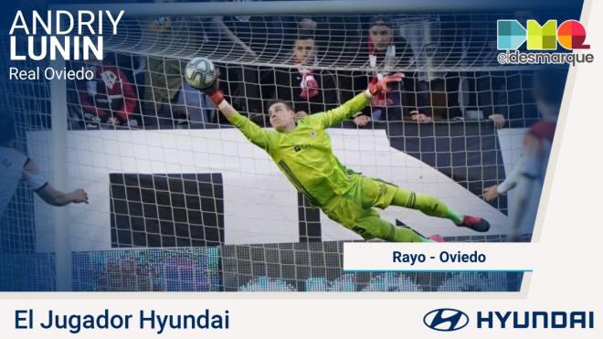 Lunin, jugador Hyundai del Rayo-Oviedo.