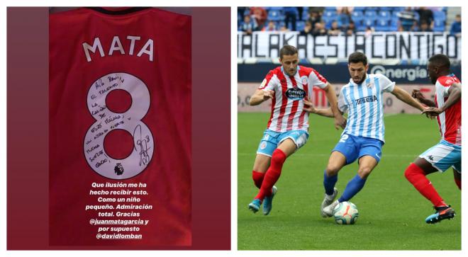La camiseta del Manchester United dedicada de Juan Mata a Pacheco.