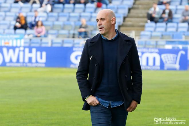 Alberto Monteagudo, durante el partido contra el Mérida. (Manu López / Albiazules.es).