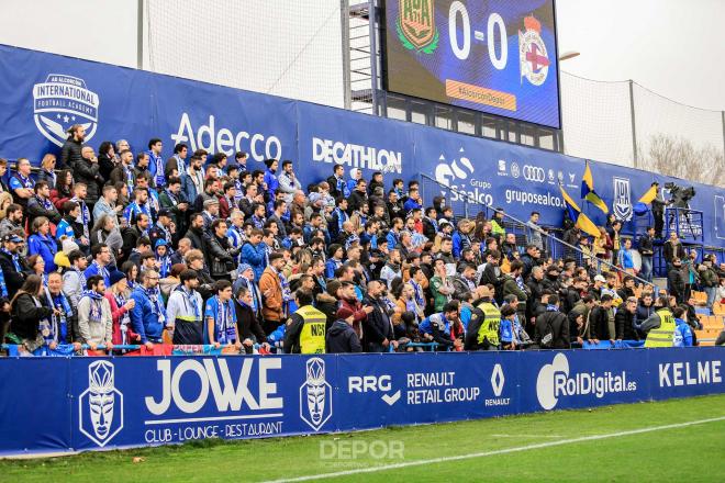 La afición del Dépor en el estadio de Santo Domingo en Alcorcón (Foto:RCD)