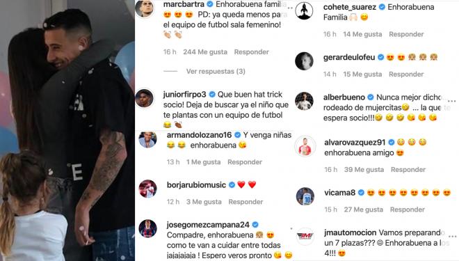 Los mensajes a Cristian Tello tras anunciar en Instagram que va a ser padre de nuevo.