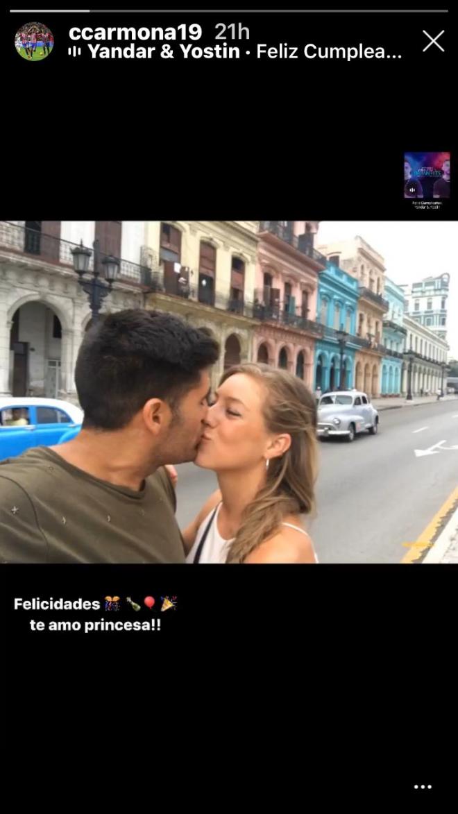 Carlos Carmona felicita a su pareja por el Día de San Valentín (Foto: Instagram).