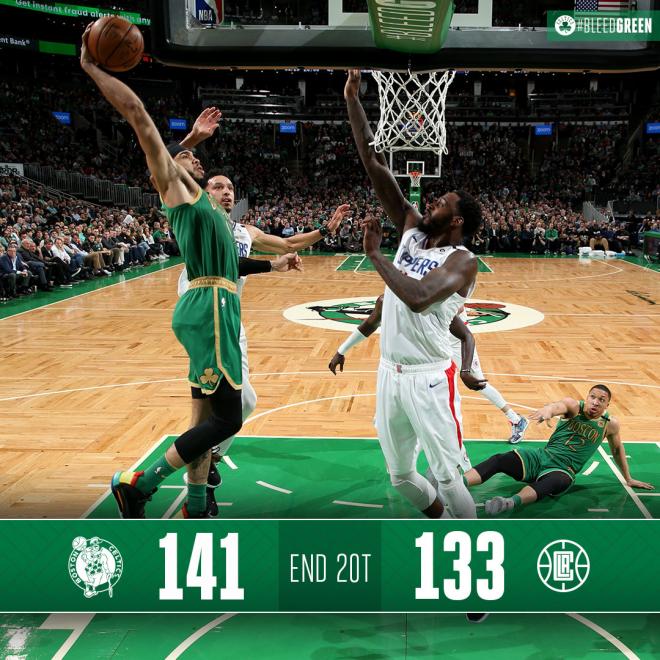 Victoria de los Celtics ante LA. Clippers (foto:@clippers)